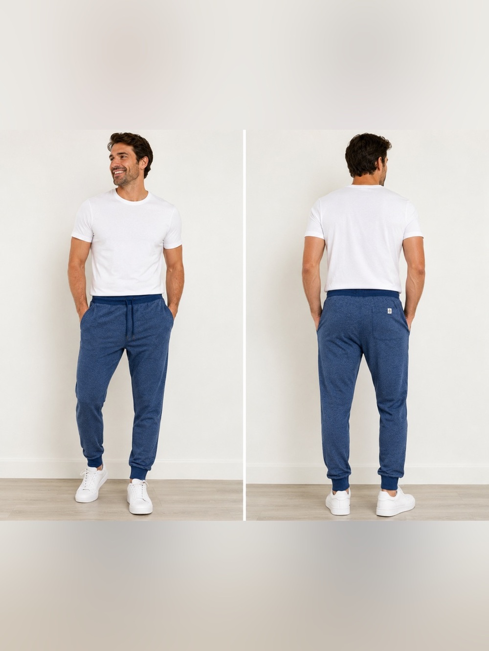 Free Planet Blue Heather Jogger Sweatpants XL Organic Cotton Drawstring Pockets